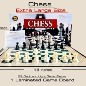 Chess Board with All 32 Black & White Pieces